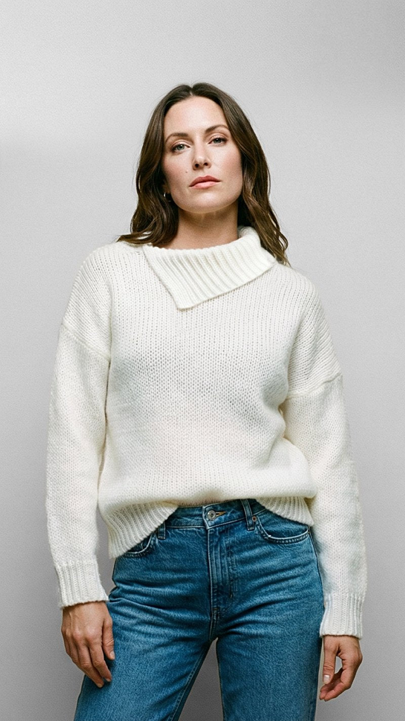 Women's Knitted Foldover Collar