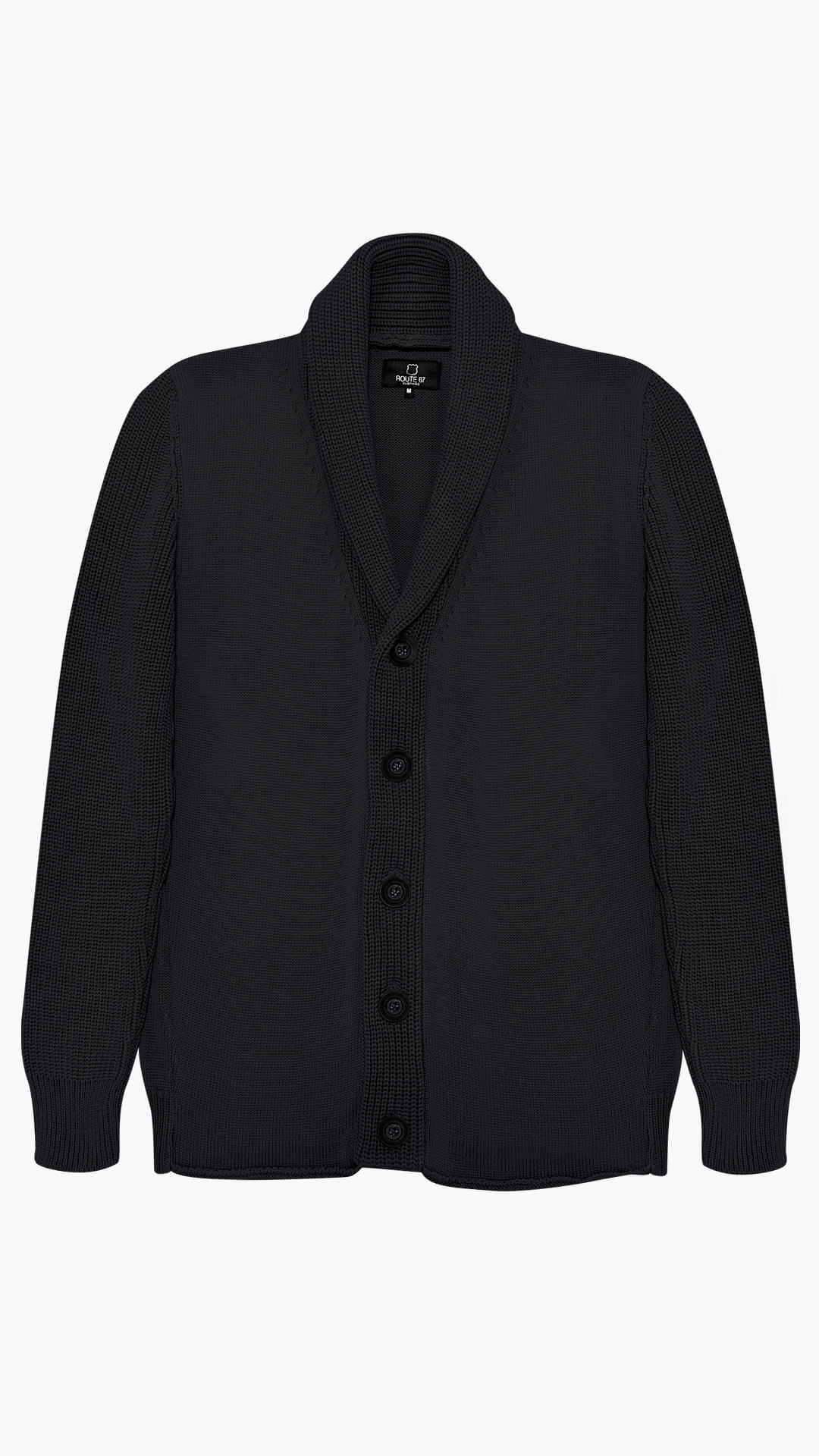 eco-friendly shawl collar cardigan in black