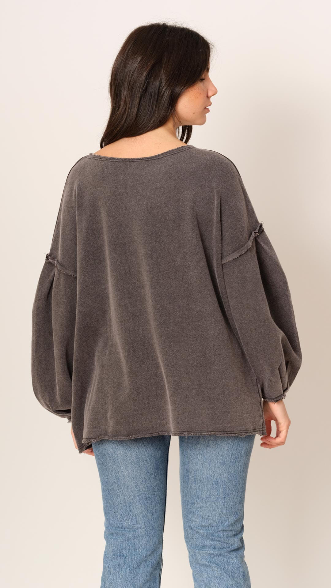 Balloon Sleeve Sweatshirt, Back View