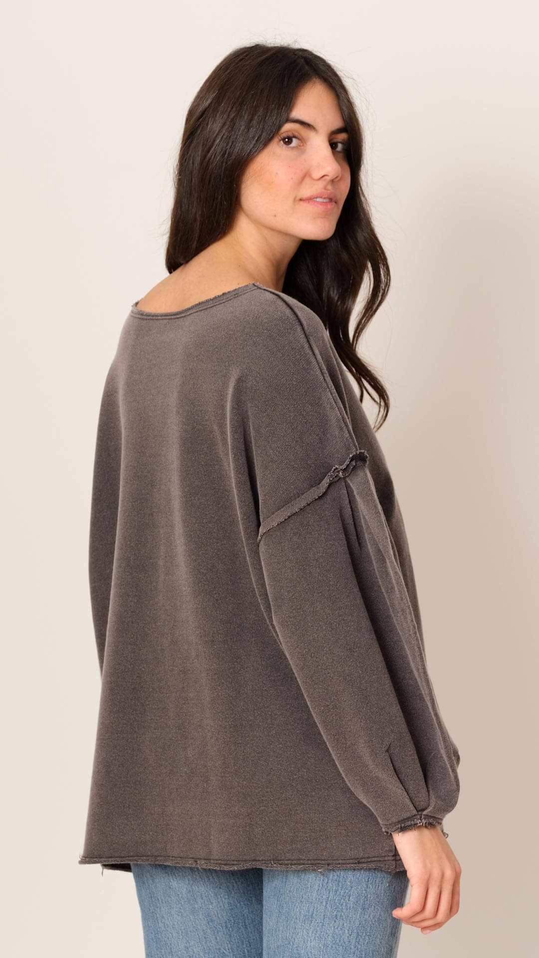Balloon Sleeve Sweatshirt, Back View