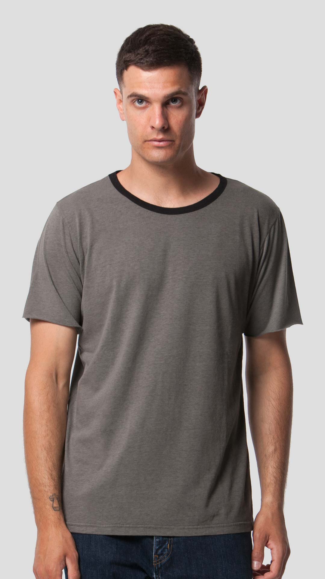 Black Neck T-Shirt, Front View