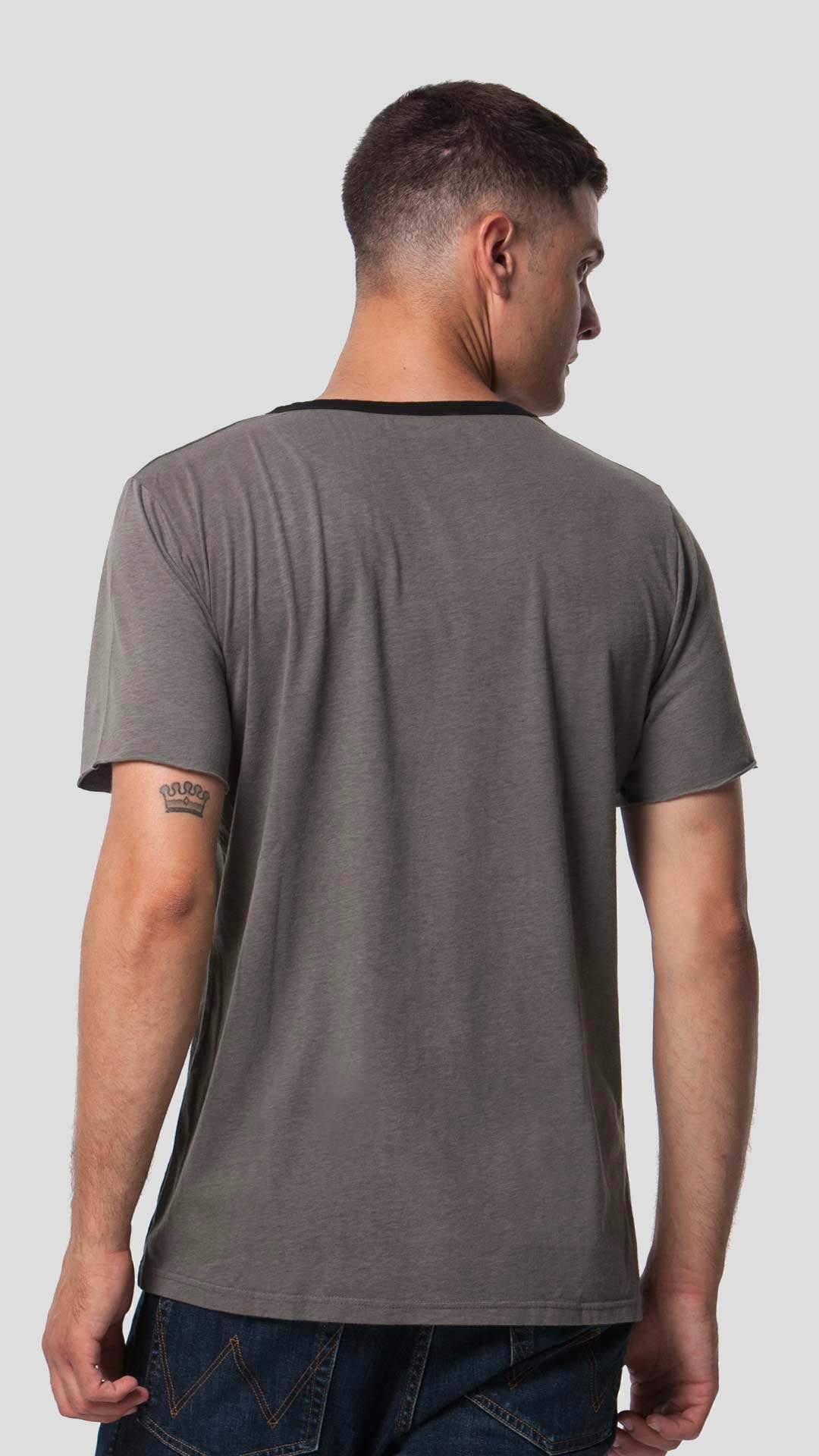 Black Neck T-Shirt, Back View