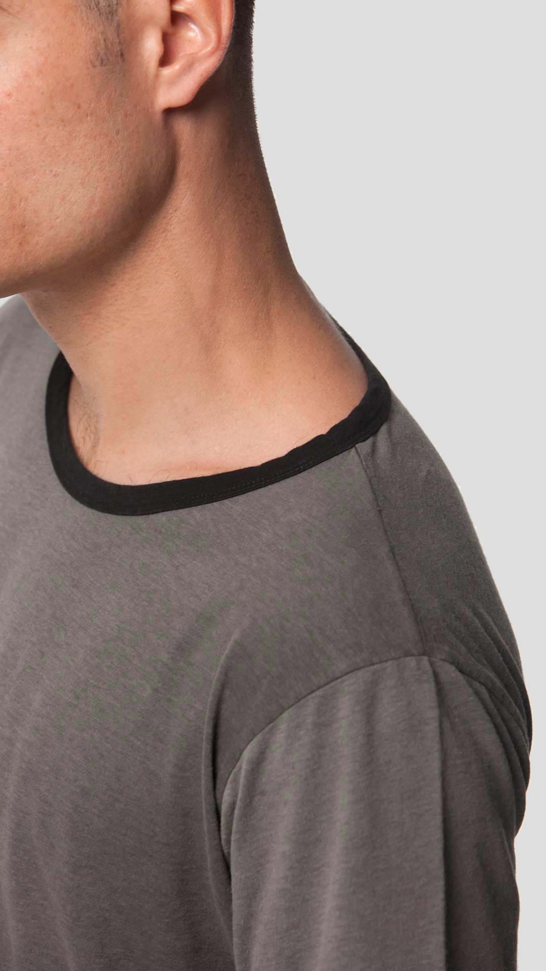 Black Neck T-Shirt, Close Up