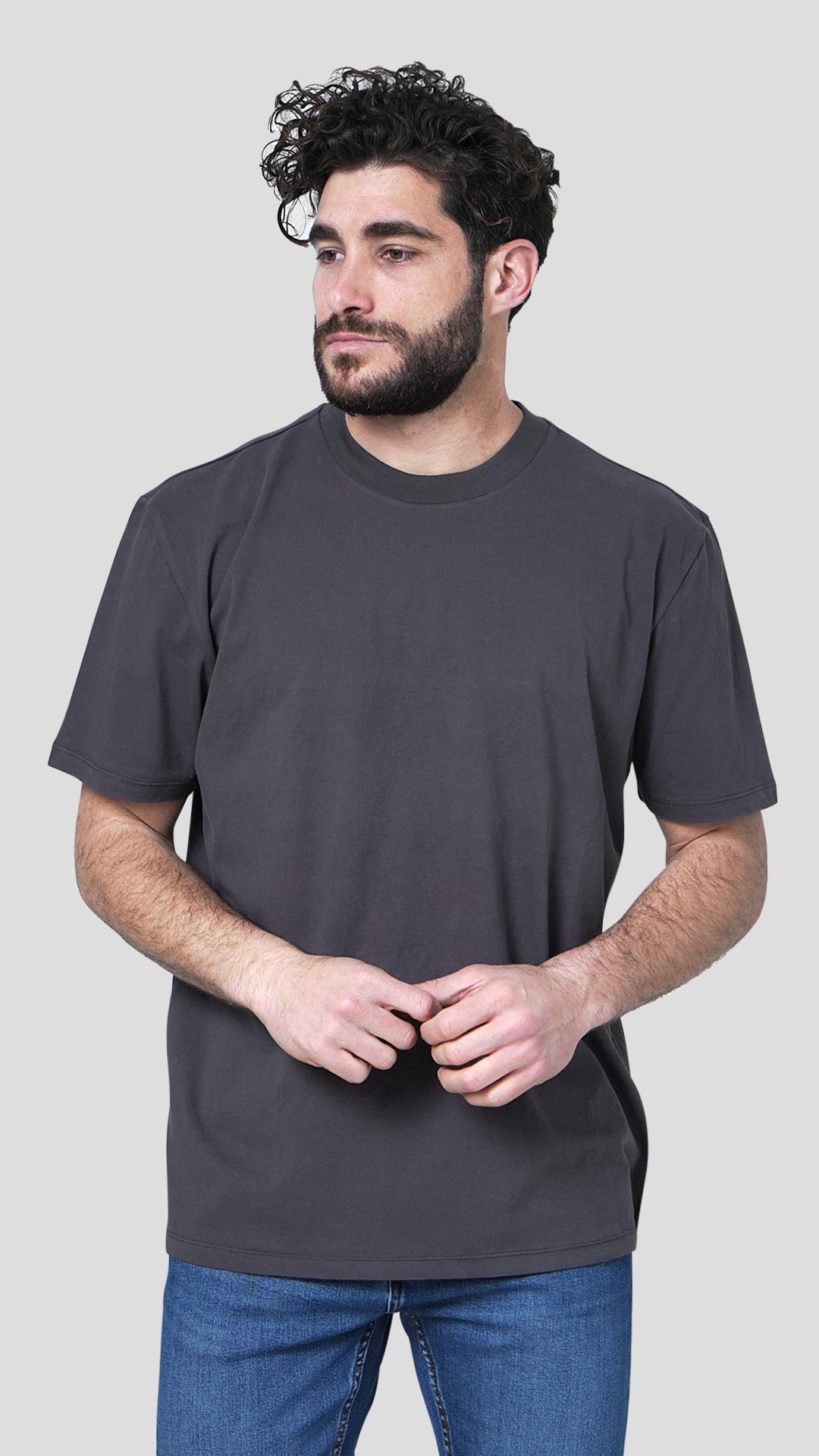 Color Cue T-Shirt in Grey, Front View