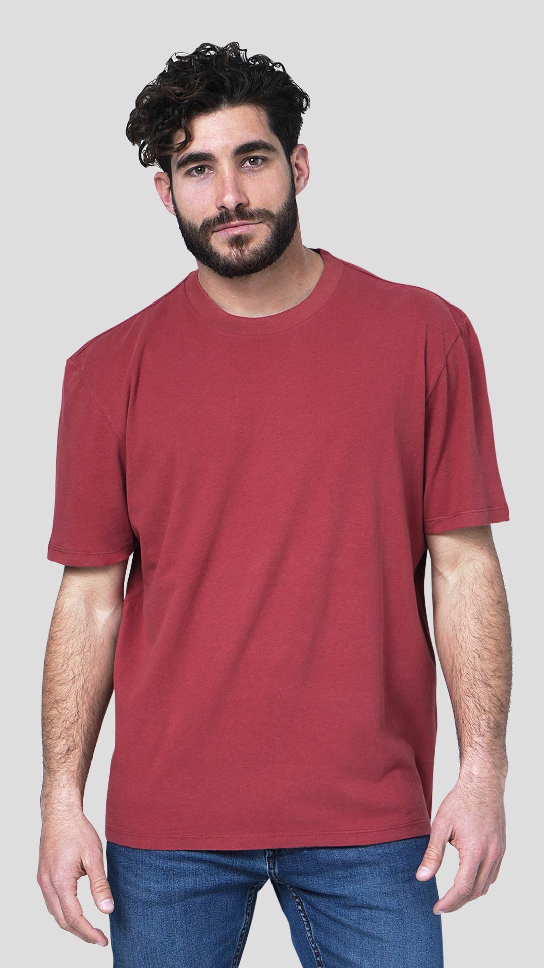 Color Cue T-Shirt in Red, Front View