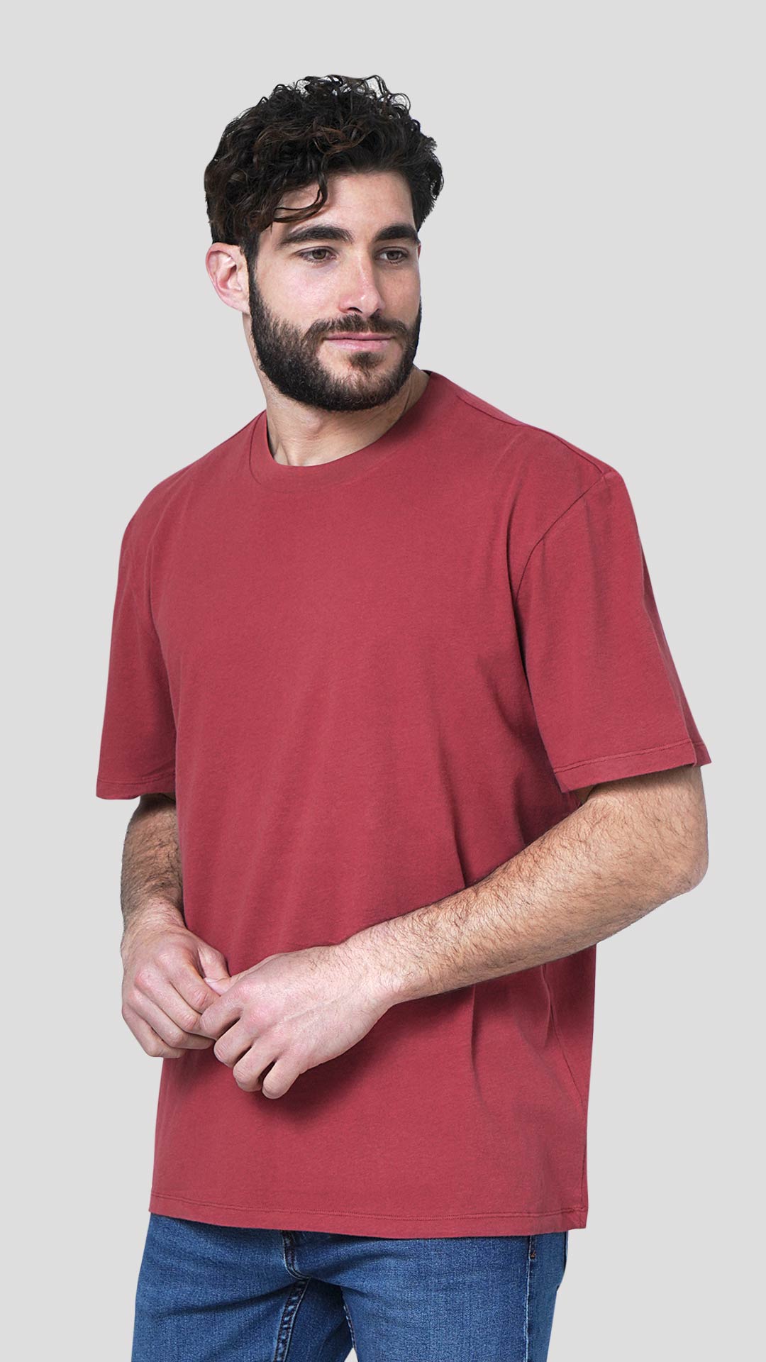 Color Cue T-Shirt in Red, Front View