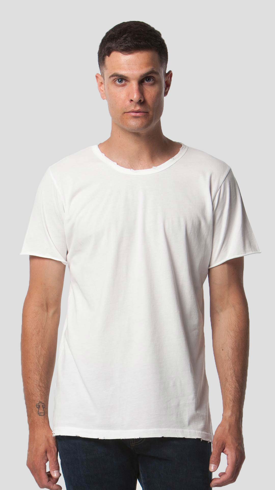 Off-White men's eco-friendly short sleeve t-shirt, front view.