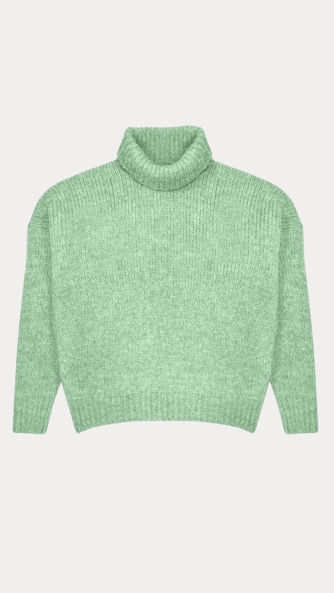 Chionia Turtleneck Jumper, Front View, in Green