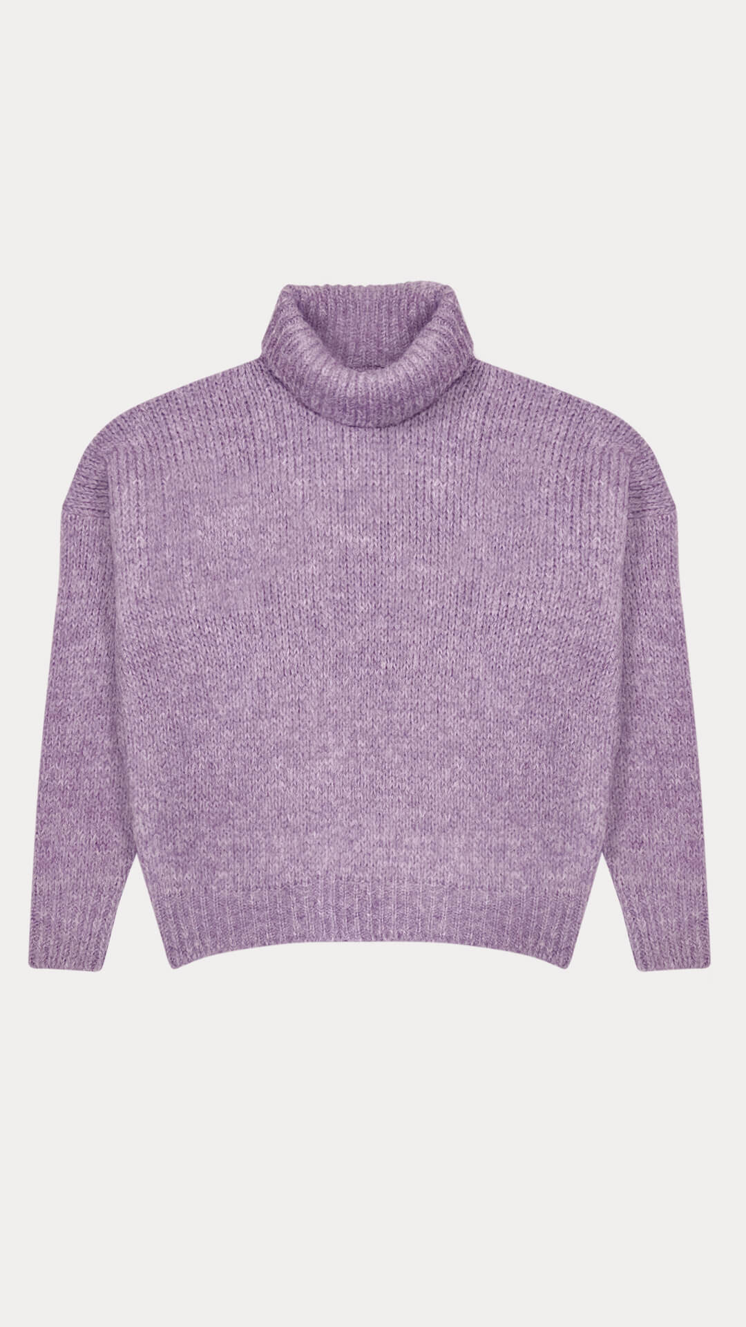 Chionia Turtleneck Jumper, Front View, in Light Purple