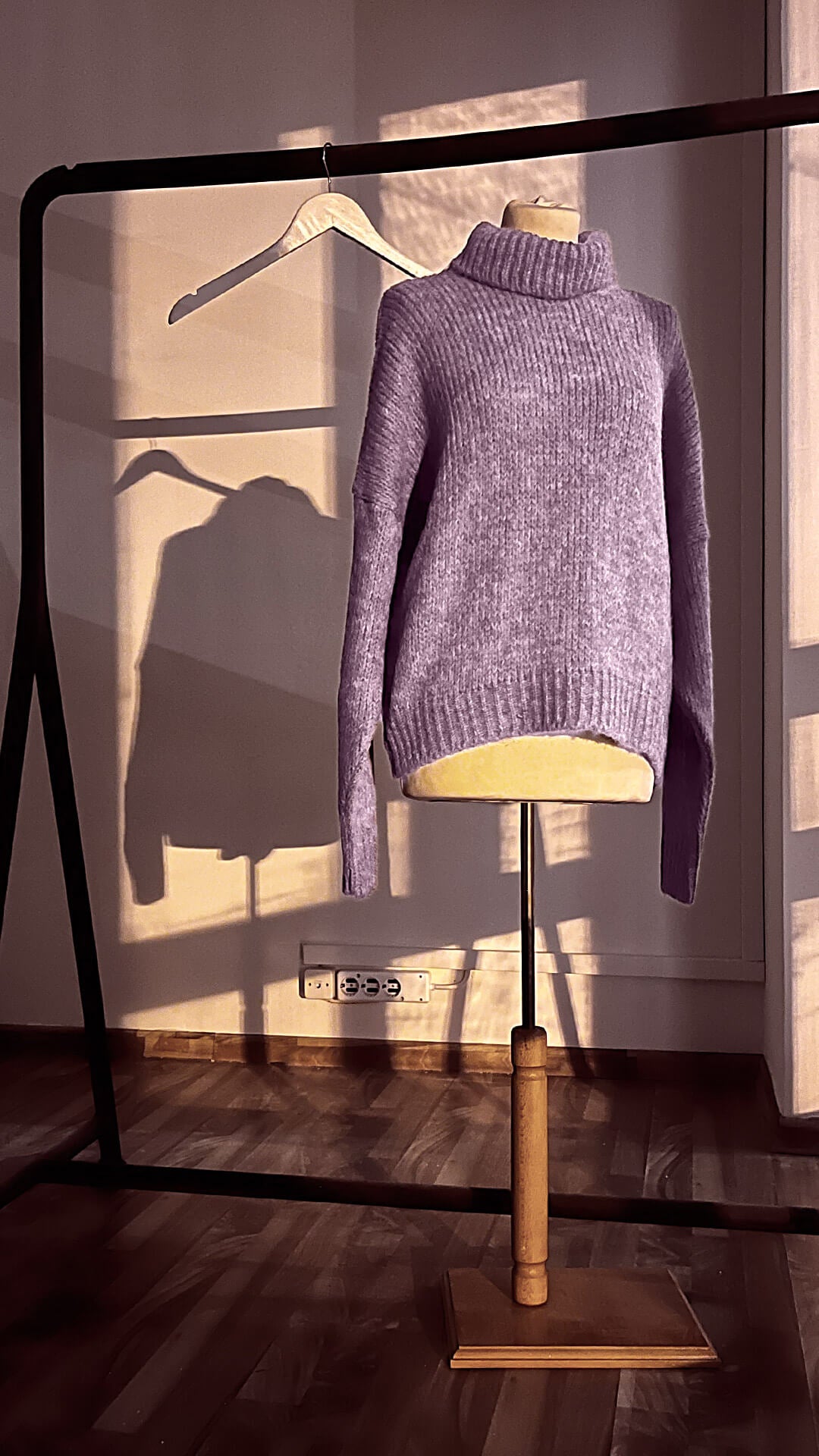 Chionia Turtleneck Jumper, Front View, in Light Purple
