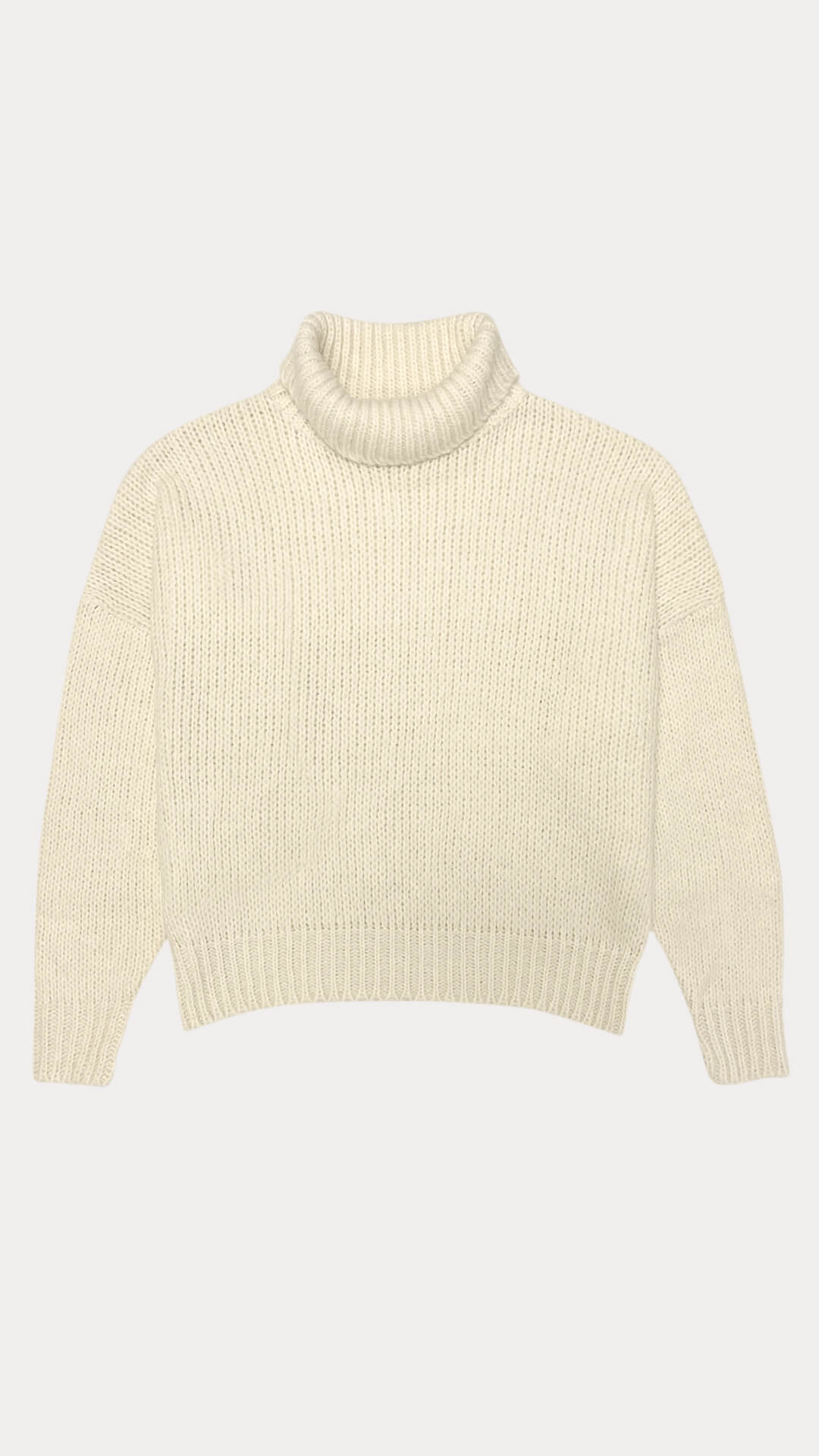 Chionia Turtleneck Jumper, Front View, in Off White