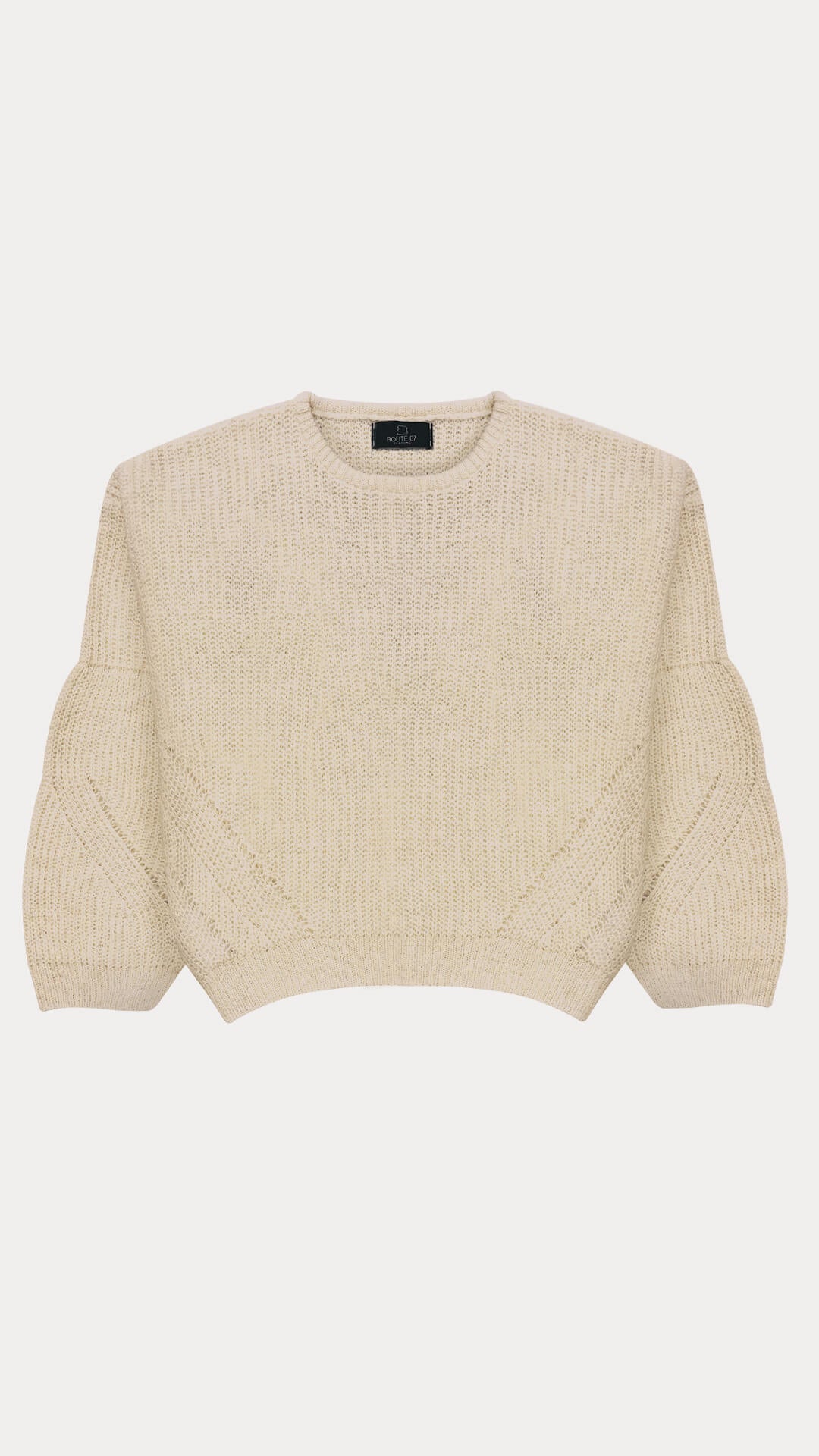 Balloon Sleeve Jumper, Front View, in Beige