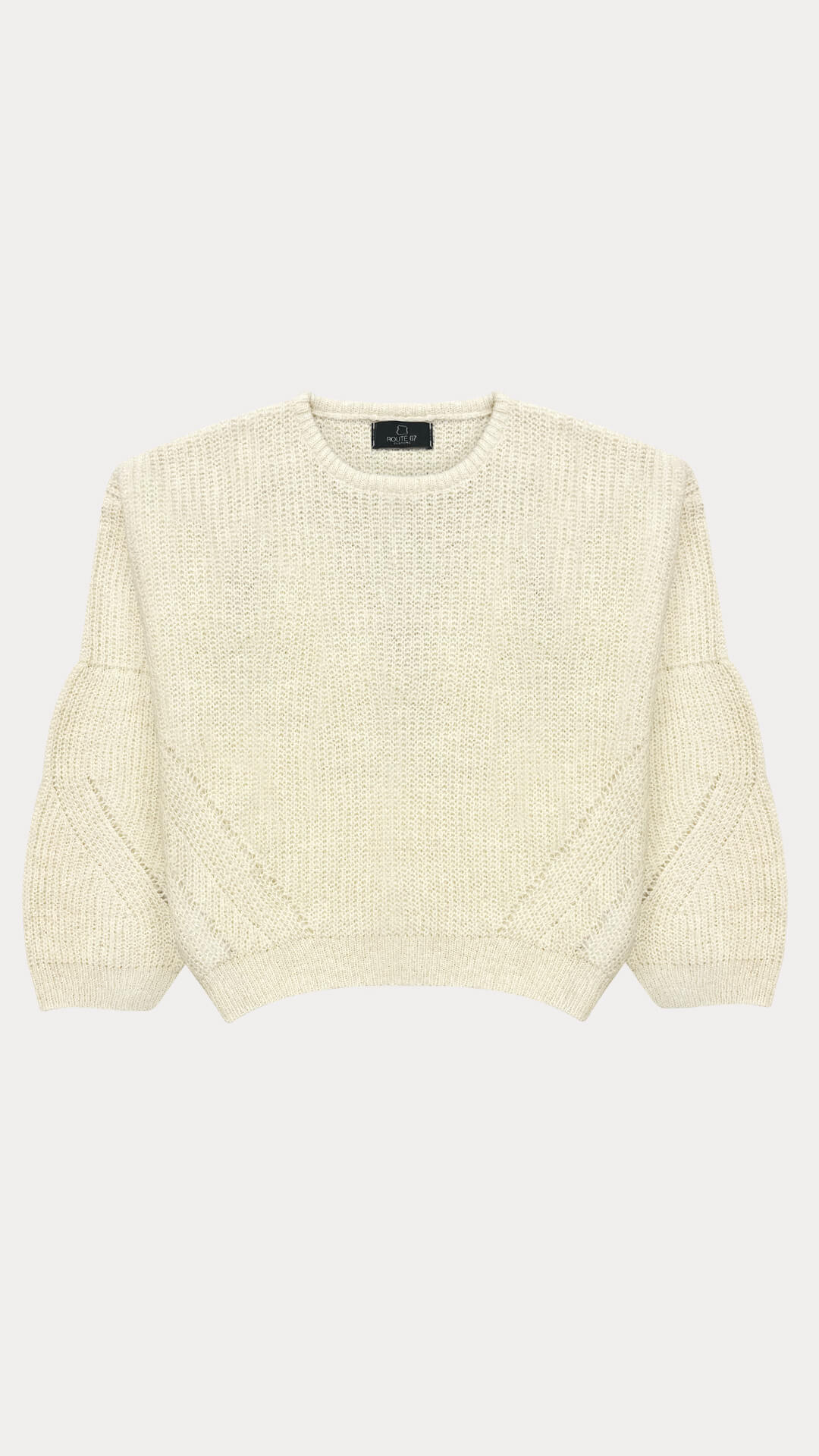 Balloon Sleeve Jumper, Front View, in Off white