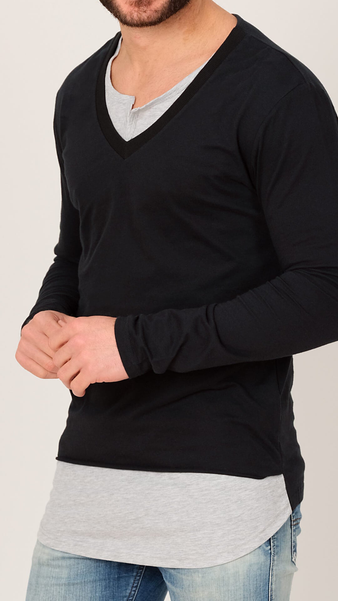 Long Sleeve Cotton T-Shirt, Front View