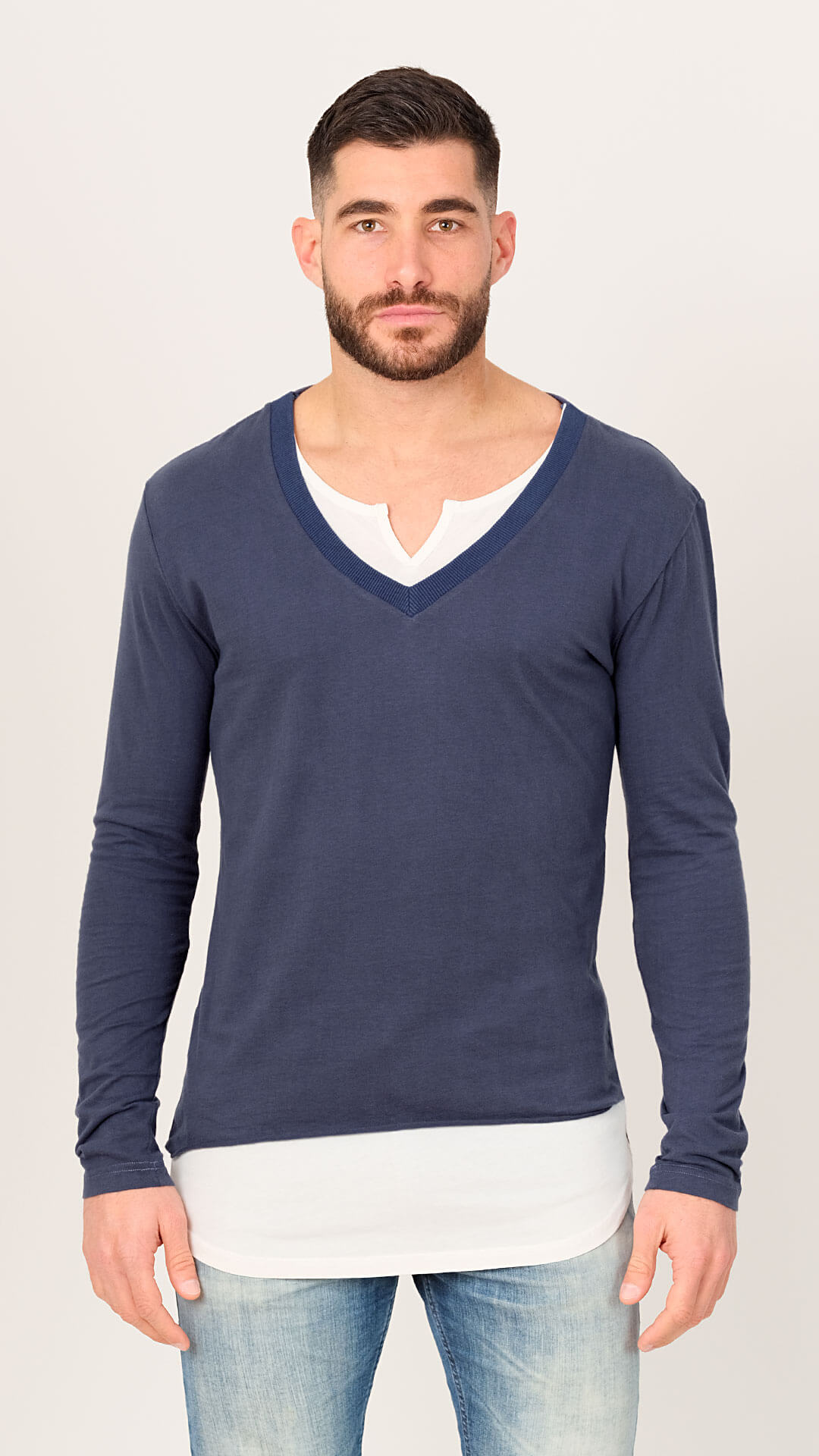 Long Sleeve Cotton T-Shirt, Front View