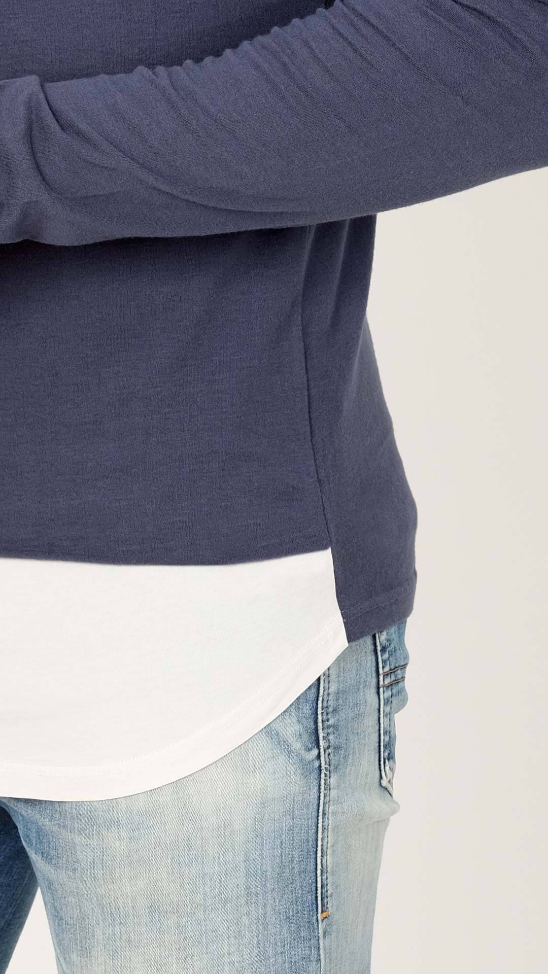 Long Sleeve Cotton T-Shirt, Close Up