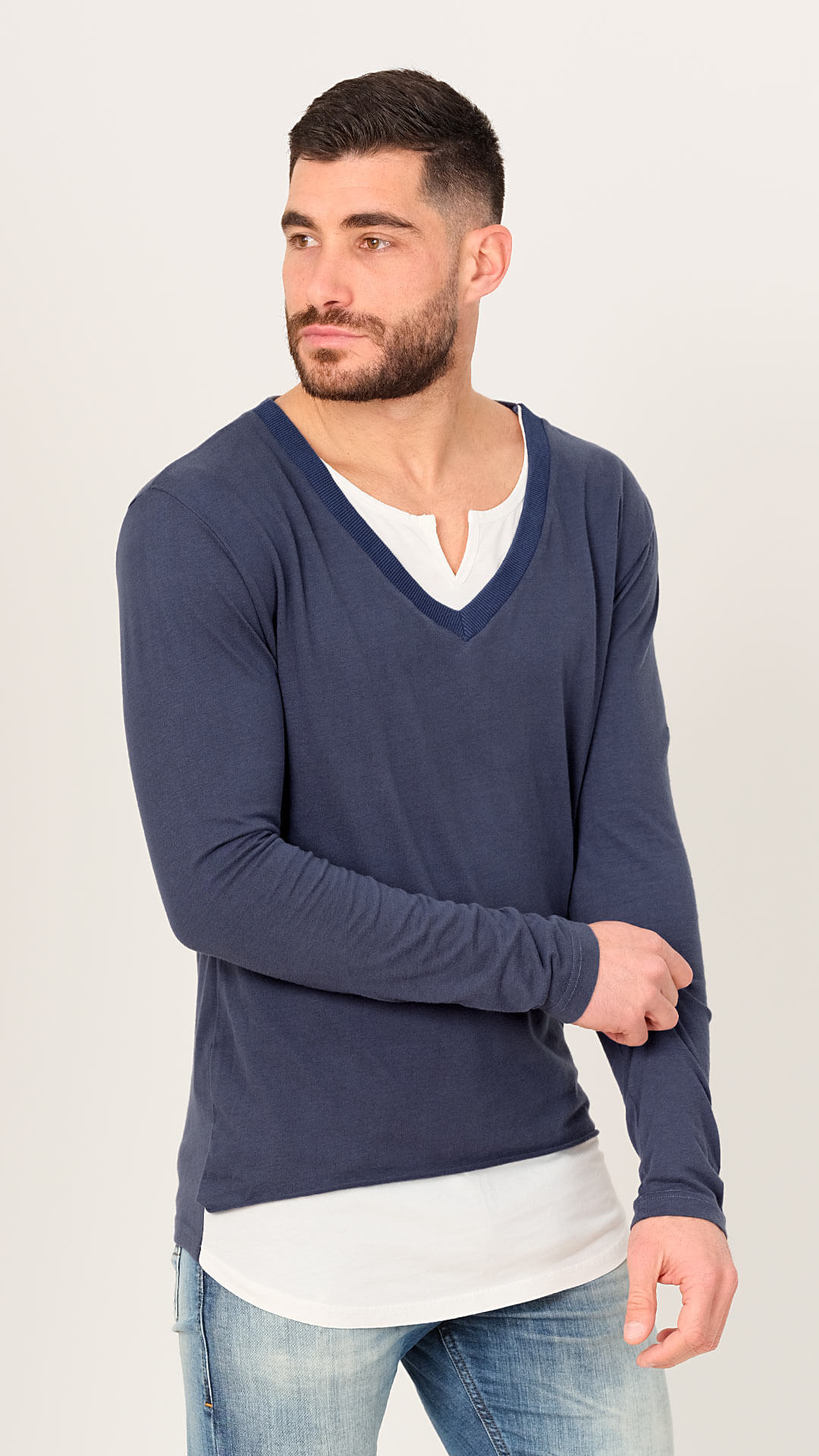 Long Sleeve Cotton T-Shirt, Front View