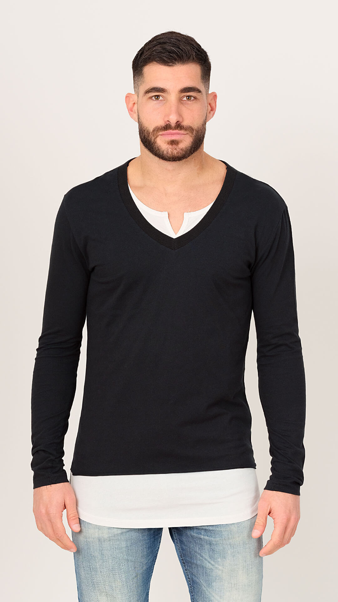 Long Sleeve Cotton T-Shirt, Front View