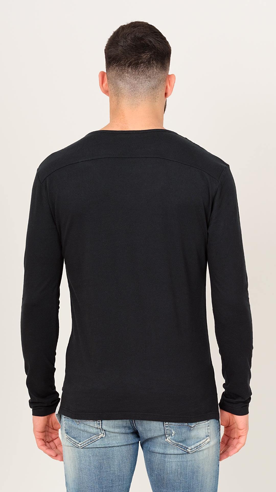 Long Sleeve Cotton T-Shirt, Back View