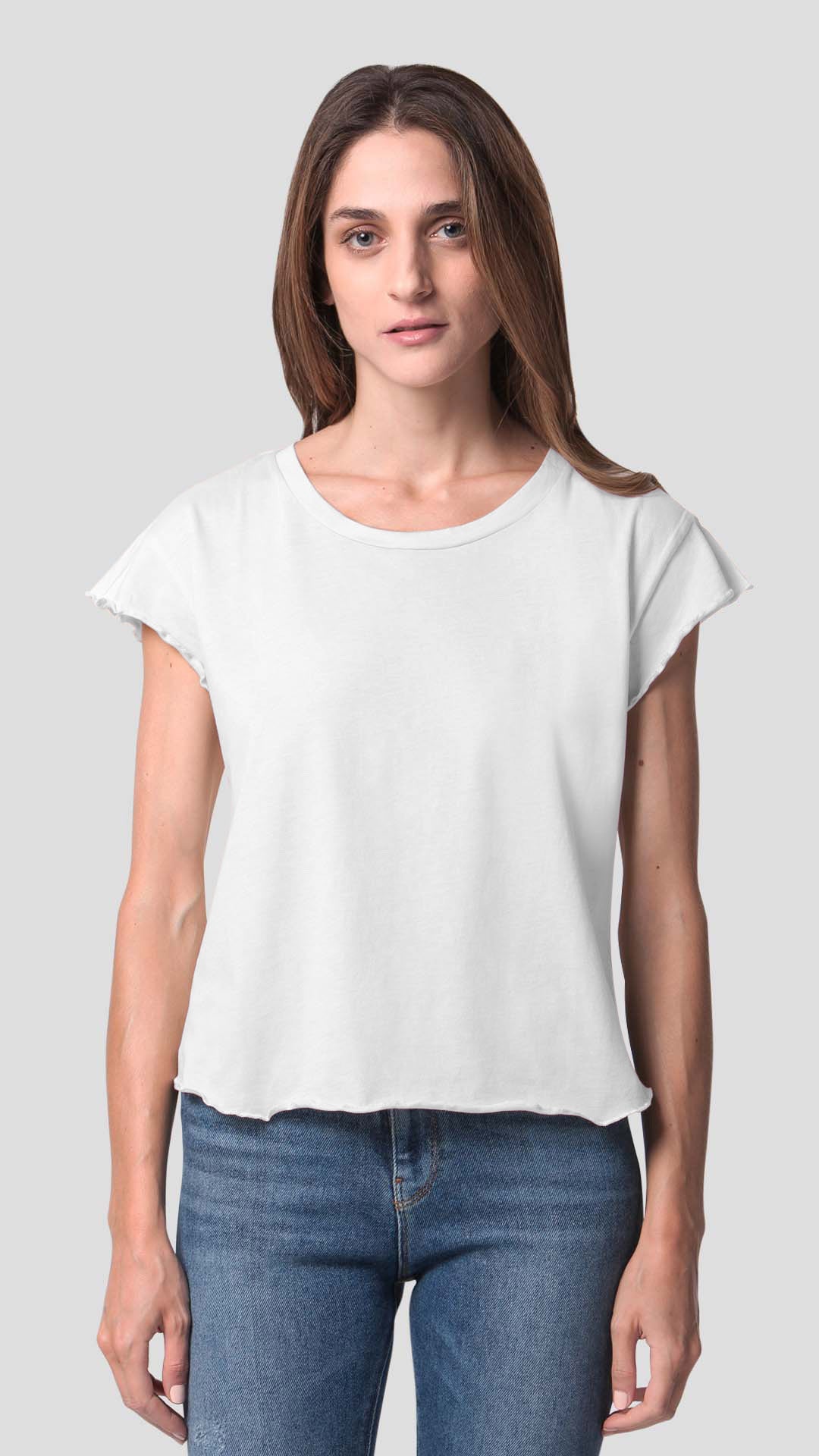 Women's eco-friendly Karma t-shirt in White by ROUTE 67 ATHENS, handcrafted in Greece