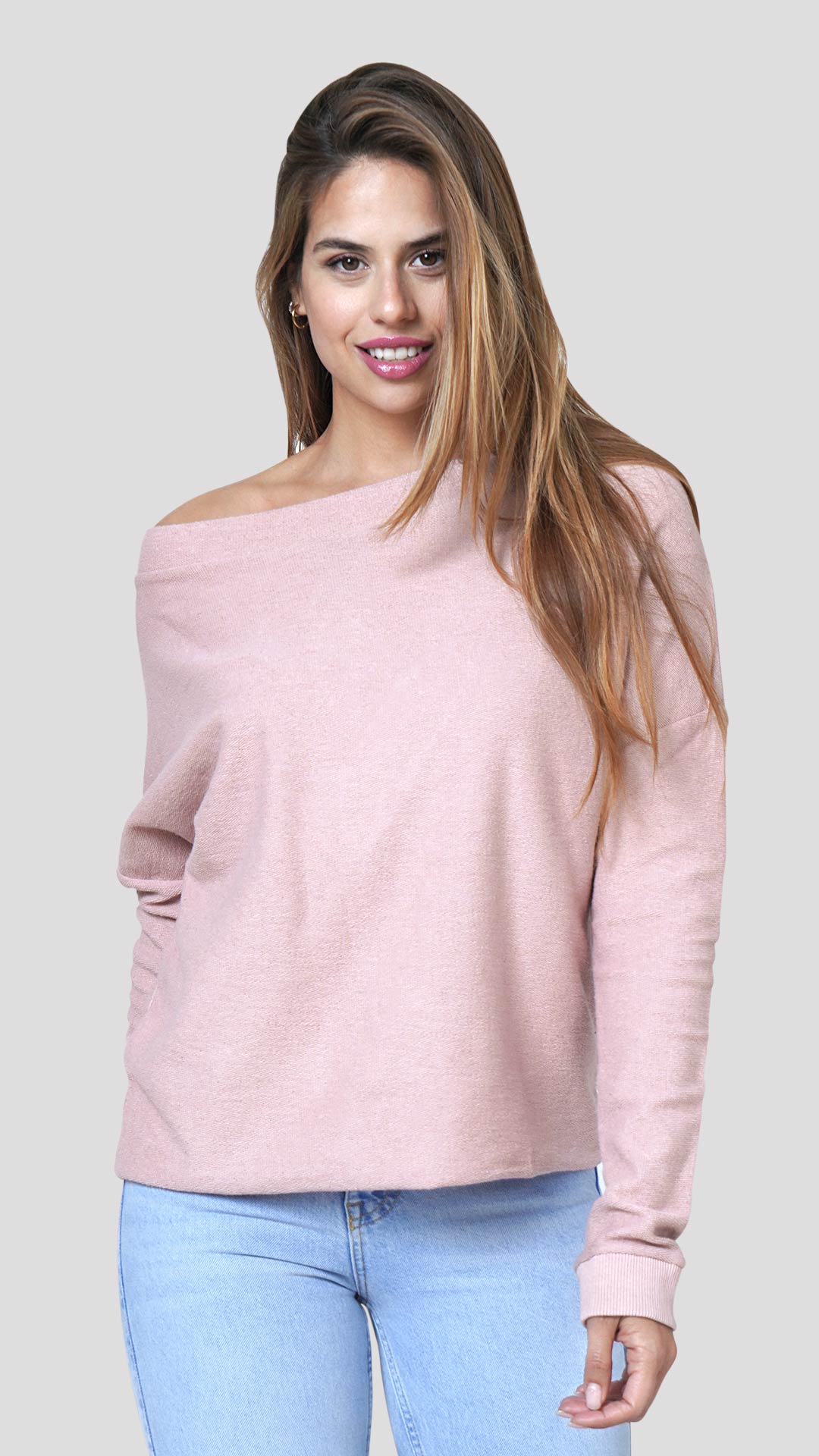 Open Back Ribbon Sweatshirt, in Pink, Front View