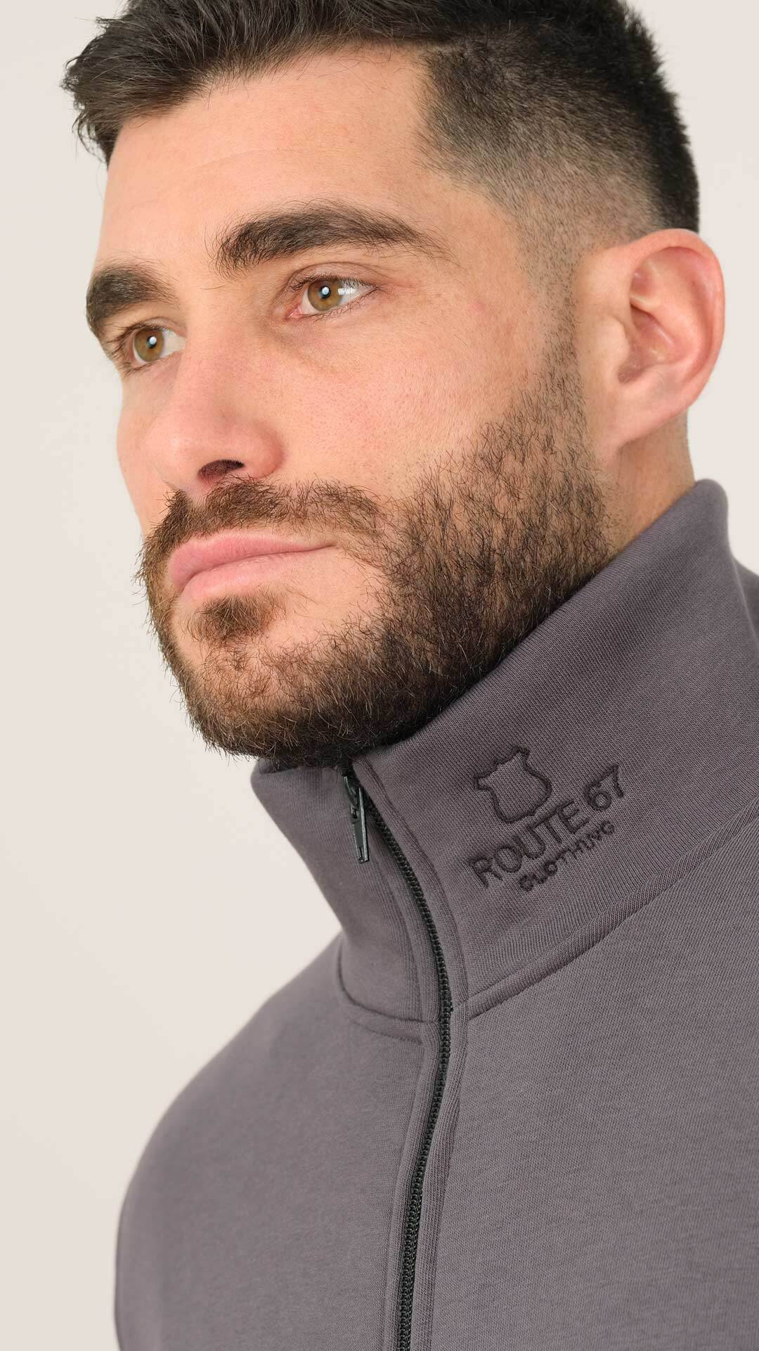 Soft Fleece Jacket with Pockets, Close Up in Grey