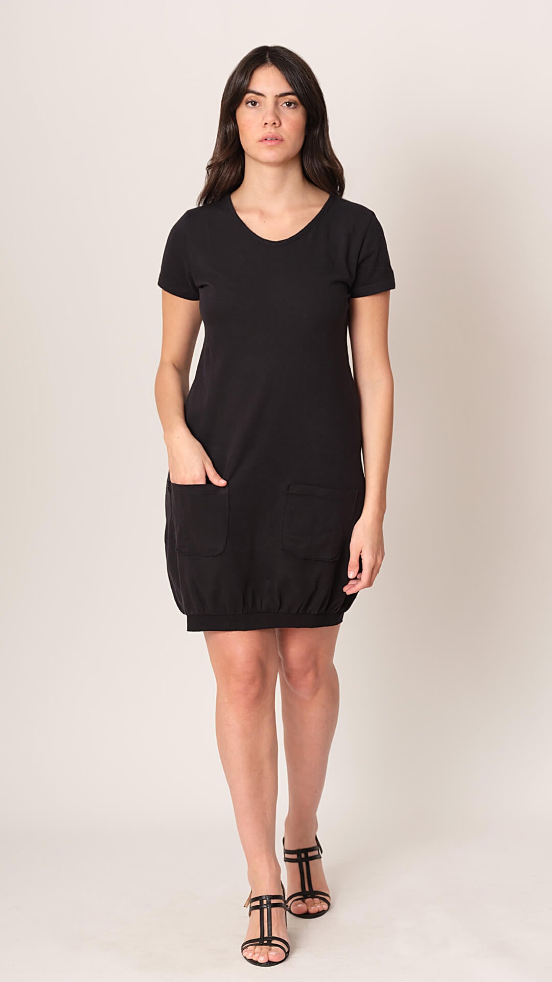 Black Aria dress with pockets - ROUTE 67 ATHENS