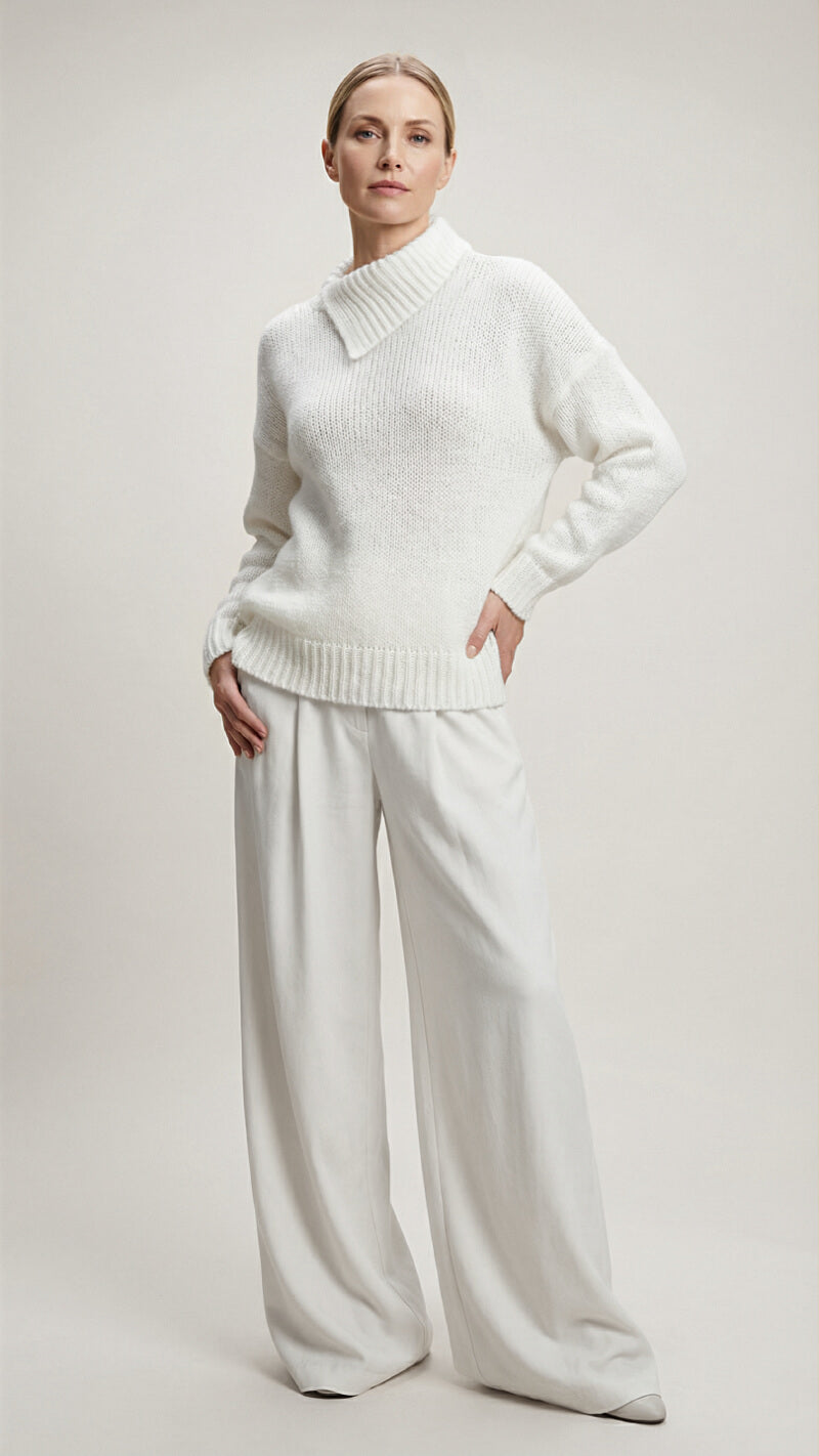 Women's Knitted Foldover Collar