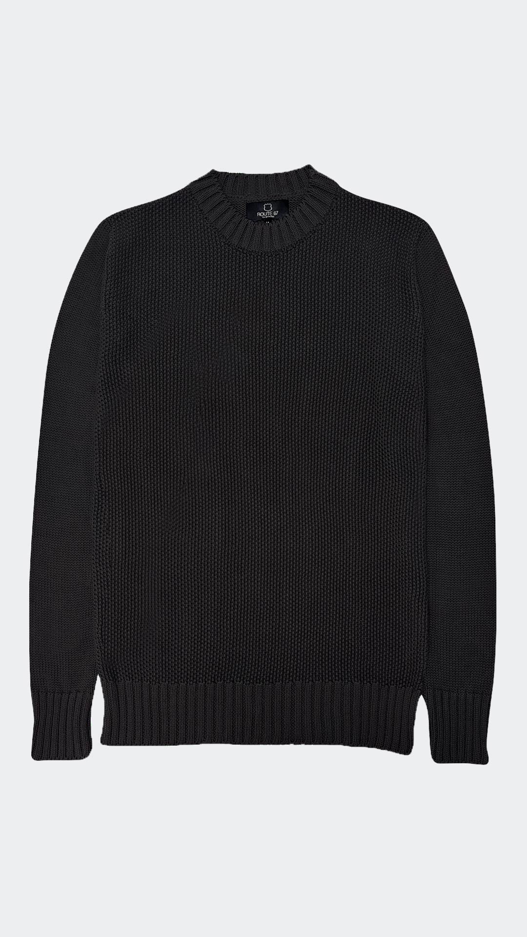 David Jumper Front View in Black - Premium Cotton Comfort