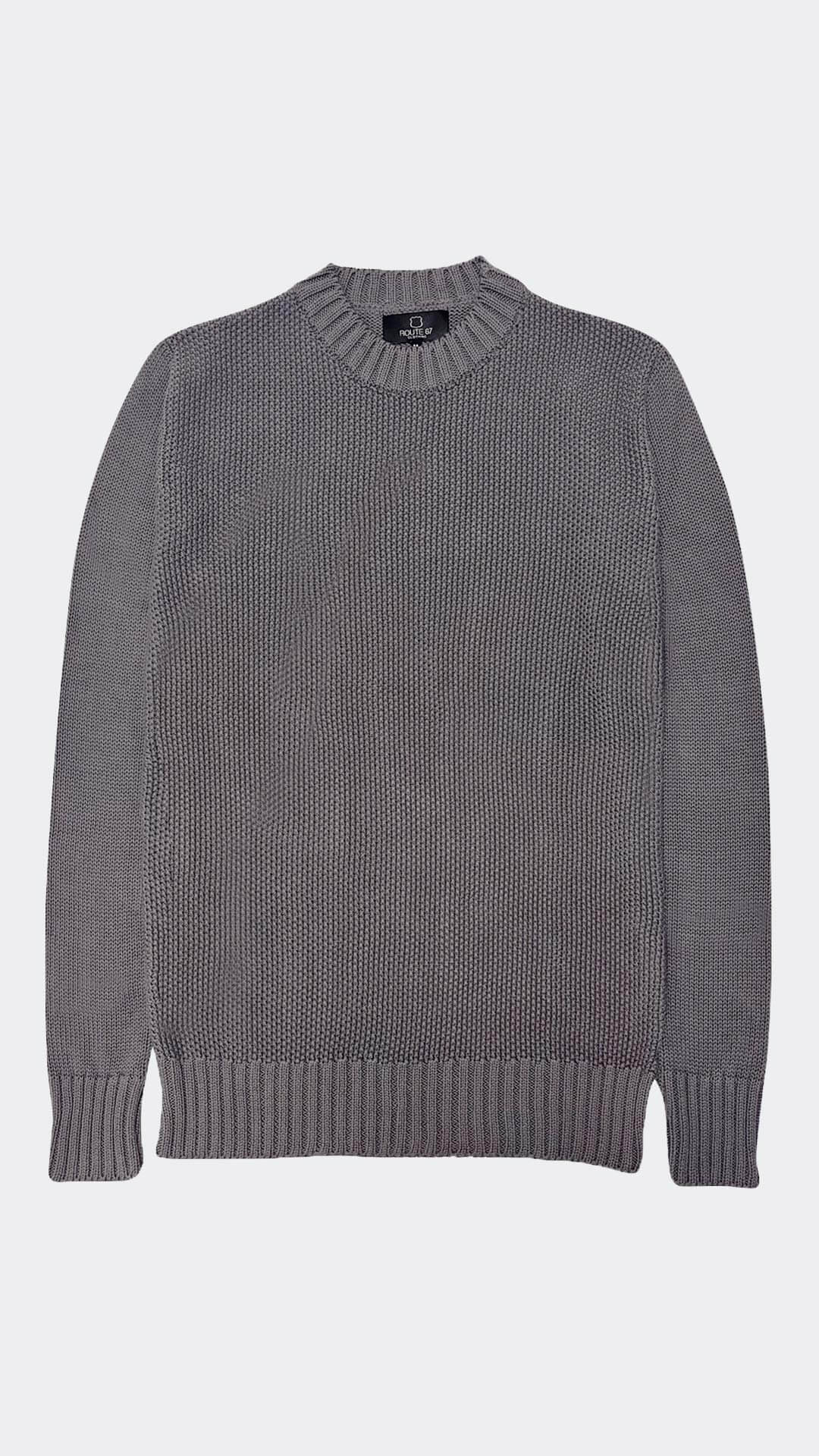 David Jumper Front View in Grey - Premium Cotton Comfort