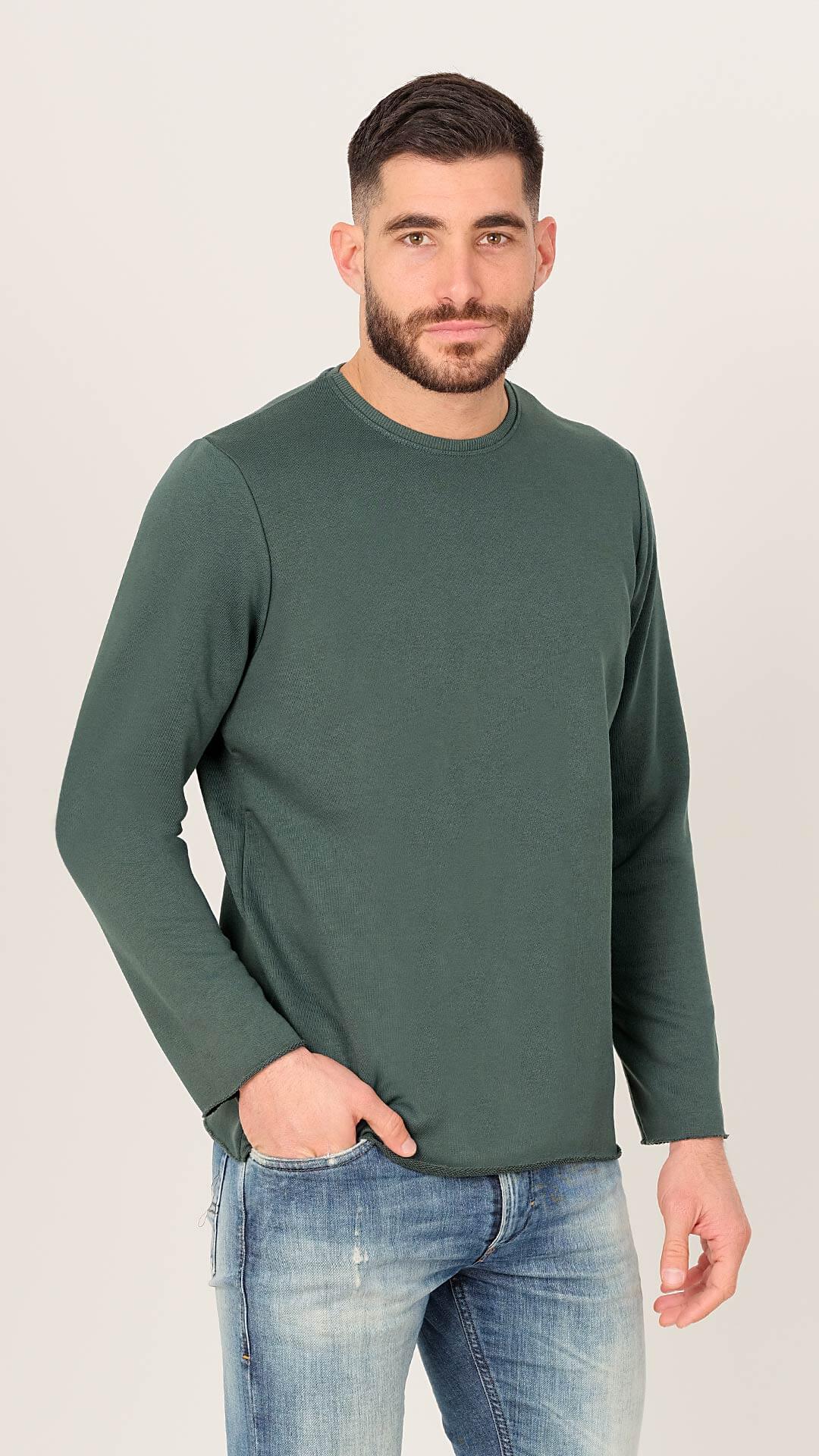 Aesop Sweatshirt in Green, Front View