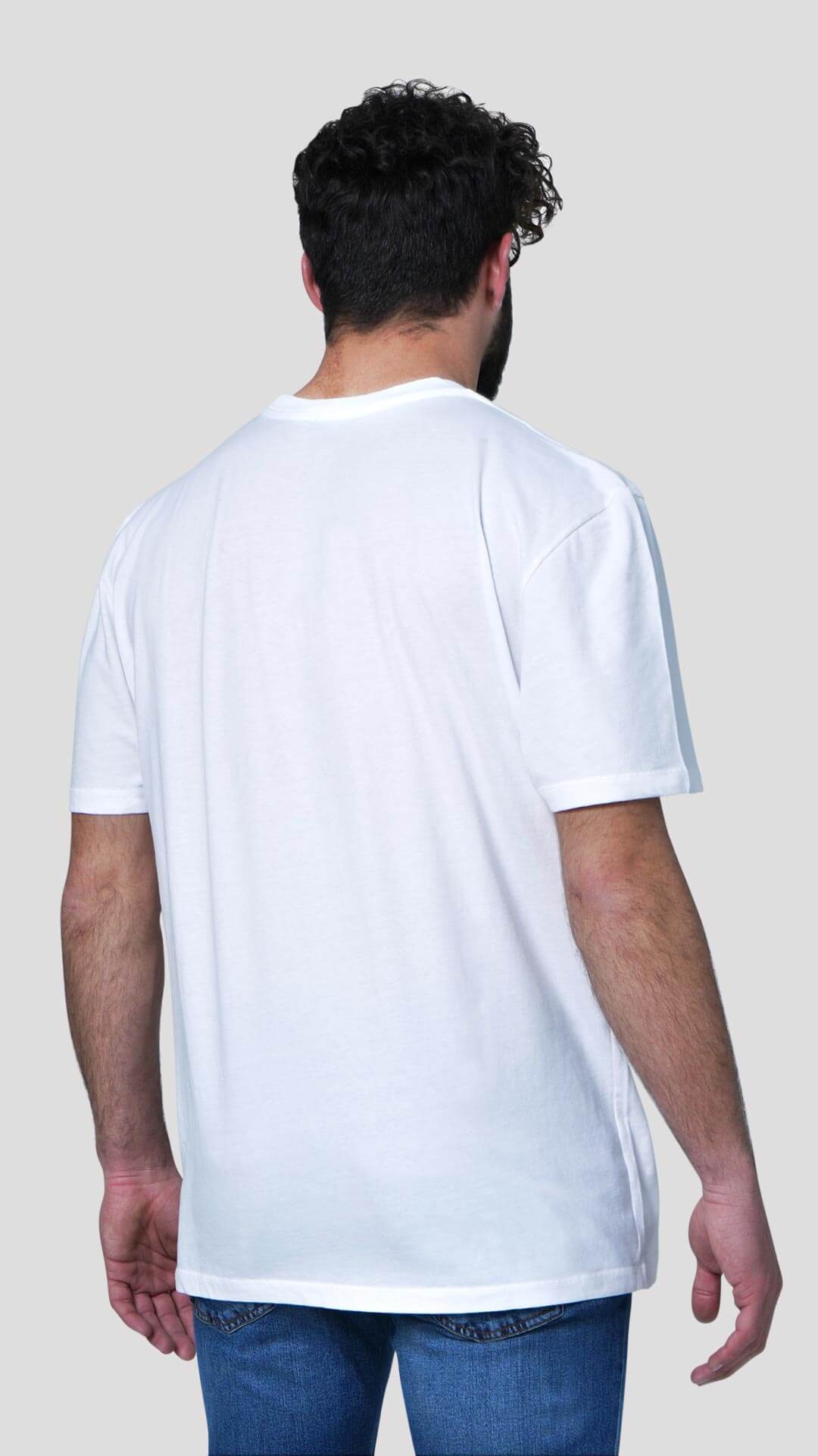 Coffee T-Shirt in White, Back View