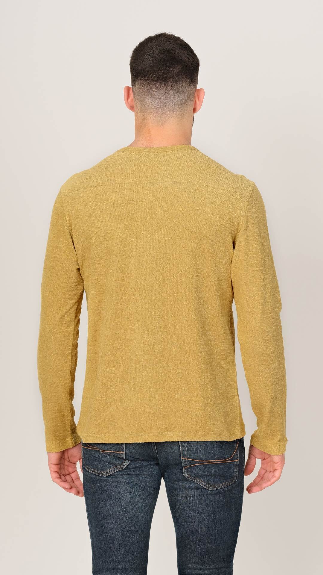 Textured Sweatshirt, Back View, in Yellow