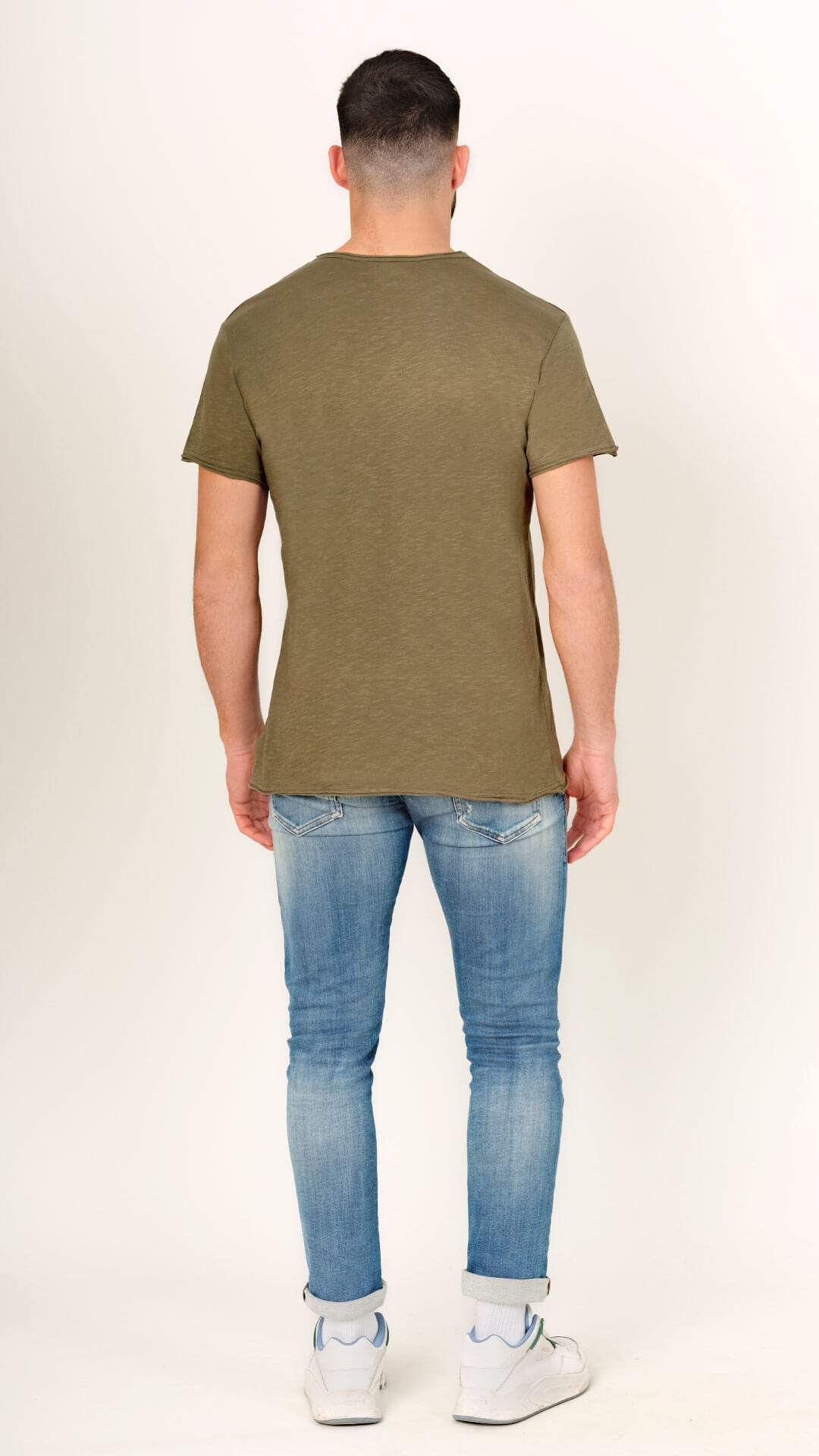 Keep Calm T-Shirt in Khaki, Back View