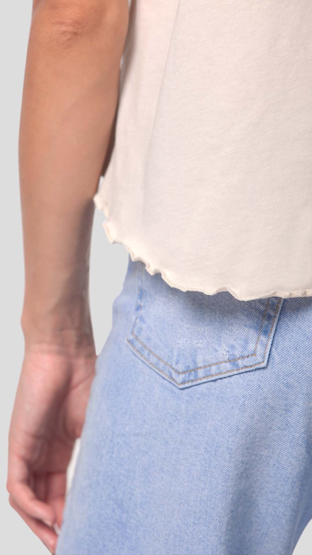 Women's eco-friendly Karma t-shirt in Off-White by ROUTE 67 ATHENS, handcrafted in Greece