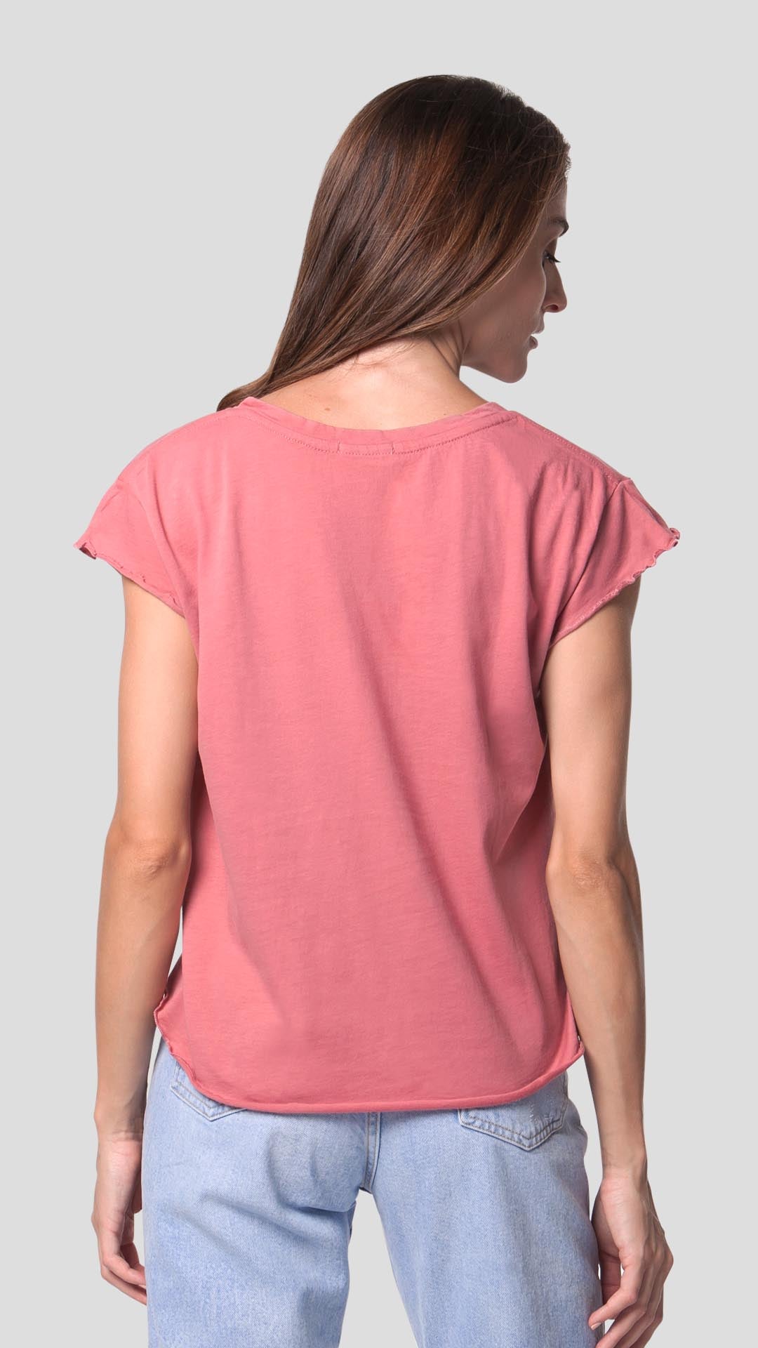 Women's eco-friendly Karma t-shirt in Pink by ROUTE 67 ATHENS, handcrafted in Greece